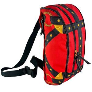 VERSACE Red Medusa Printed Nylon Unisex Large Crossbody Belt Bag Made in Italy